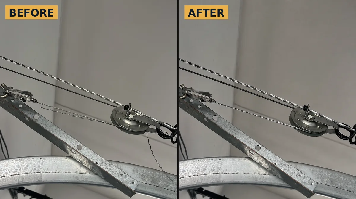Garage Door Cable Replacement — Catalystx LLC garage door before and after