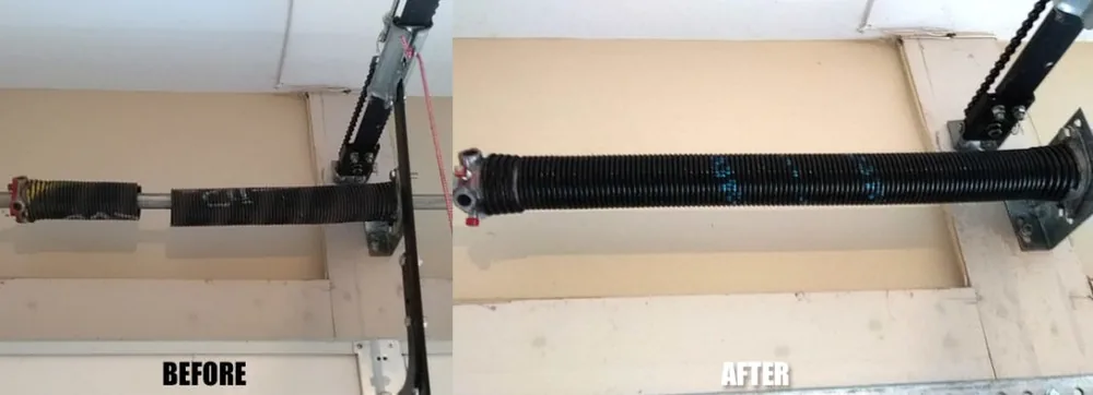 Broken Torsion Spring Replacement — Catalystx LLC garage door before and after